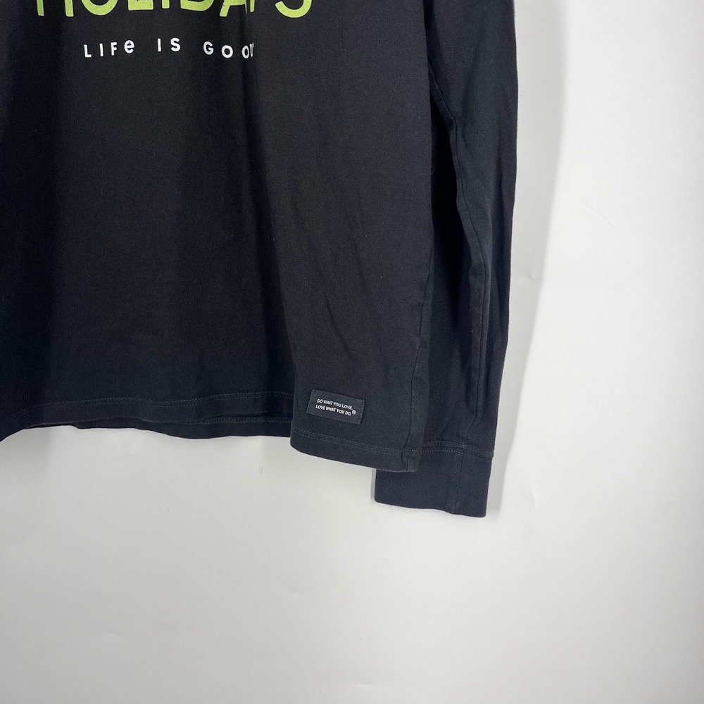 Life is Good Womens Black Gnome for the Holidays Crusher Long Sleeve Tee Small - Picture 6 of 13